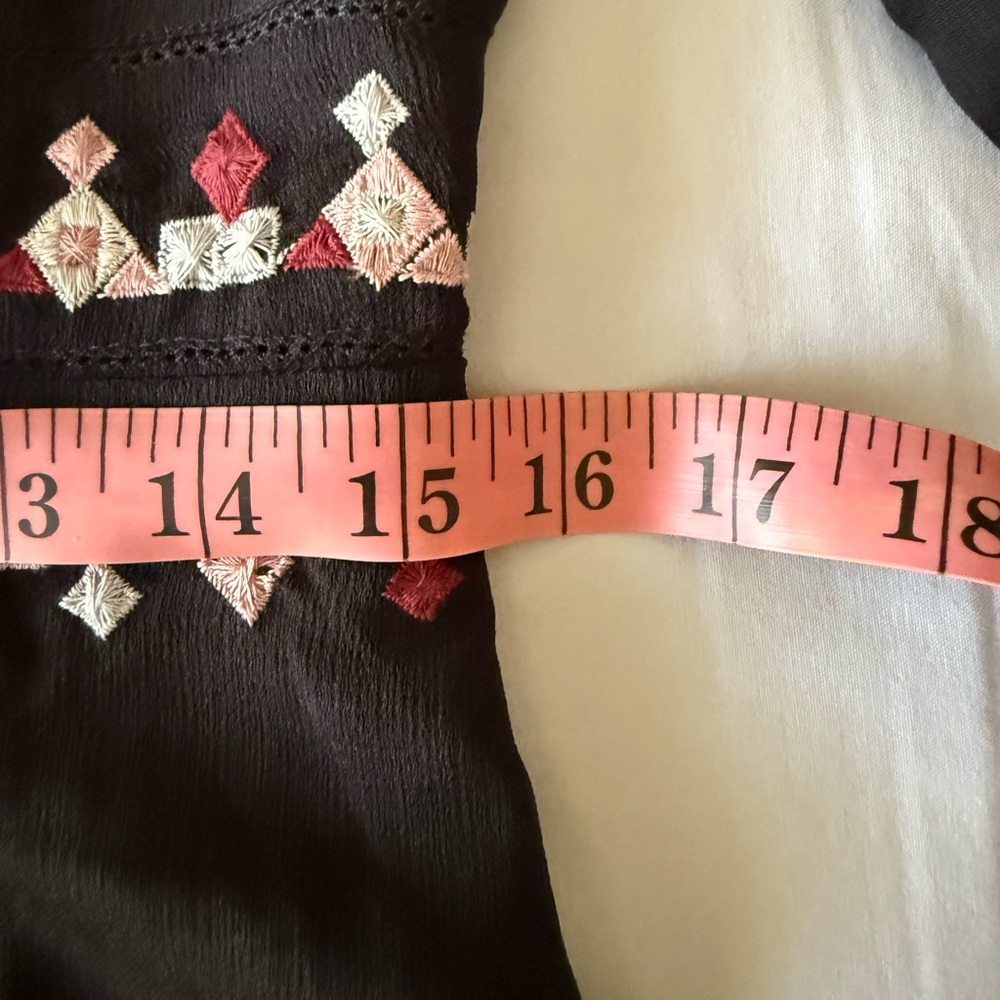 Ann Taylor Black Dress with Geometric Embroidery - Picture 12 of 12